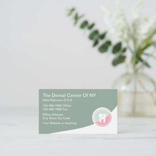 歯科医モダン低鍵アポイントメントカード 予約カード (スタンド正面)