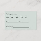 歯科医モダン低鍵アポイントメントカード 予約カード (裏面)