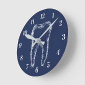 歯科医モダン室クリーン歯デンタルケア海軍 ラウンド壁時計 (傾斜)