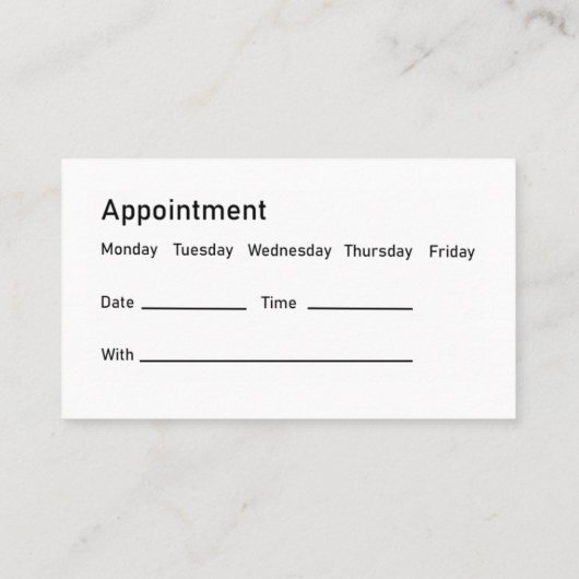 歯科医モダン室ティール（緑がかった色）アポイントメントカード 名刺 (裏面)