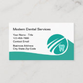 歯科医モダン室ティール（緑がかった色）アポイントメントカード 名刺 (正面)