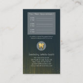 歯科医モダン師アポイントメントブルー金ゴールド 名刺 (裏面)