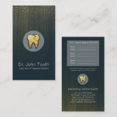 歯科医モダン師アポイントメントブルー金ゴールド 名刺 (正面/裏面)