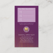歯科医モダン師アポイントメント紫色金ゴールド 名刺 (裏面)