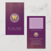 歯科医モダン師アポイントメント紫色金ゴールド 名刺 (正面/裏面)