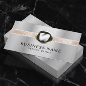 歯科医モダン歯ロゴシルバー歯科医院 名刺