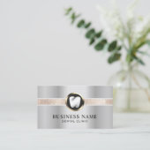 歯科医モダン歯ロゴシルバー歯科医院 名刺 (スタンド正面)