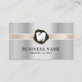 歯科医モダン歯ロゴシルバー歯科医院 名刺 (正面)