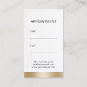 歯科医モダン歯ロゴ海軍金ゴールド歯科医院 予約カード (裏面)