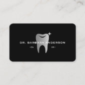 歯科医モダン歯化粧品クリニックブラックグレー 名刺 (正面)