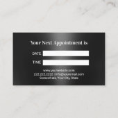 歯科医モダン用ダイヤモンド歯ブラックメタル歯科 予約カード (裏面)