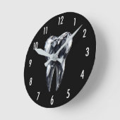 歯科医モダン用ダイヤモンド歯ブラック歯科医院 ラウンド壁時計 (傾斜)