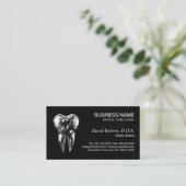 歯科医モダン用ダイヤモンド歯ブラック歯科医院 予約カード (スタンド正面)