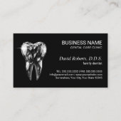 歯科医モダン用ダイヤモンド歯ブラック歯科医院 予約カード (正面)