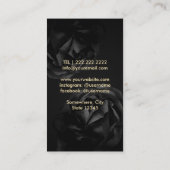 歯科医モダン者ストライプブラックフローラデンタルケア 名刺 (裏面)