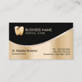 歯科医モダン金ゴールド歯のロゴデンタルケア 予約カード (正面)