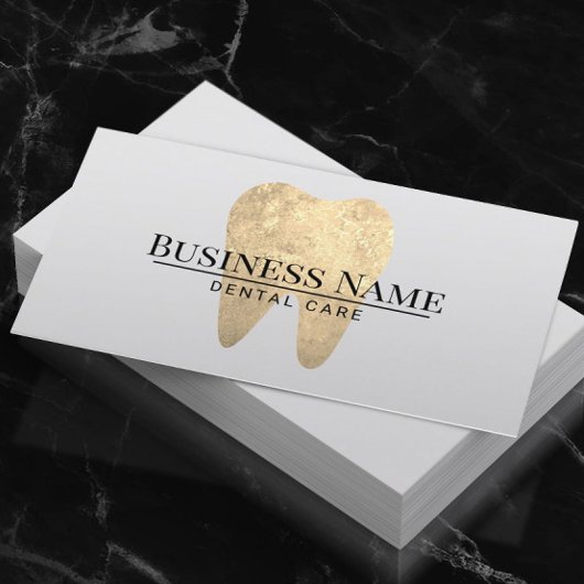 歯科医モダン金ゴールド歯歯科医院 予約カード