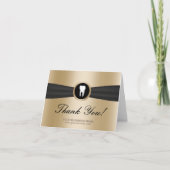 歯科医モダン金ゴールド歯科医院ありがとう サンキューカード (正面)