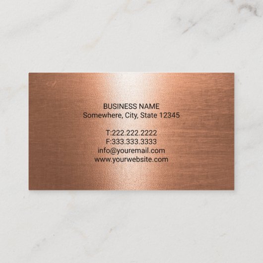 歯科医モダン3D歯ロゴ銅デンタルケア 名刺 (裏面)