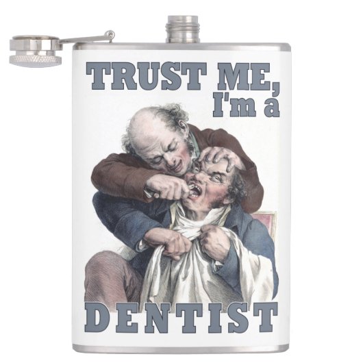 歯科医ユーモアカスタムモノグラムフラスコ フラスク (オープン)