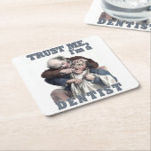 歯科医ユーモアコースター スクエアペーパーコースター (アングル)