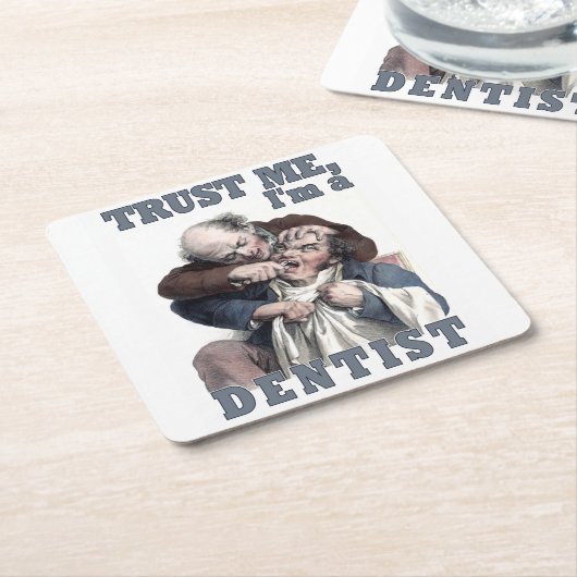 歯科医ユーモアコースター スクエアペーパーコースター (アングル)