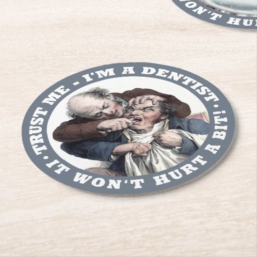 歯科医ユーモアコースター ラウンドペーパーコースター (アングル)