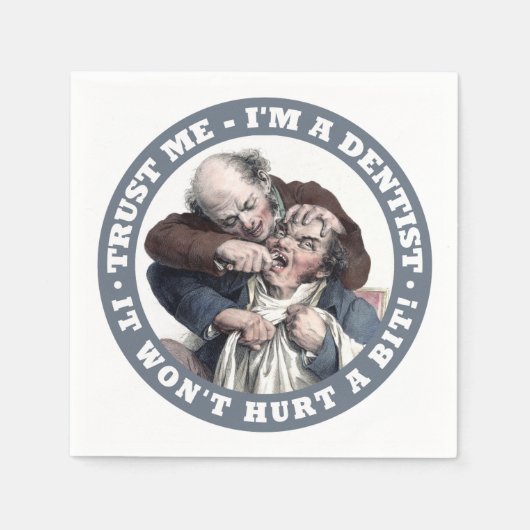 歯科医ユーモア紙ナプキン スタンダードカクテルナプキン (正面)