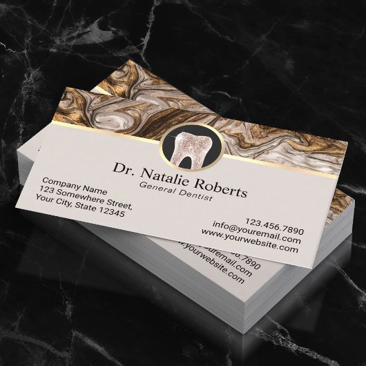 歯科医ラグジュアリー金ゴールドマーブルゲート歯科医院 予約カード