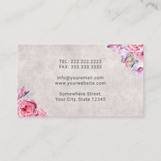 歯科医ヴィンテージフローラ白歯デンタルケア 名刺 (裏面)