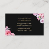 歯科医ヴィンテージフローラ金ゴールド歯デンタルケア 名刺 (裏面)