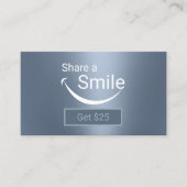 歯科医共有スマイルほこりっぽいブルーデンタル紹介 紹介カード (正面)