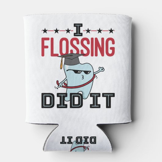 歯科医学校卒業フロスおもしろいシング 缶クーラー (裏面)