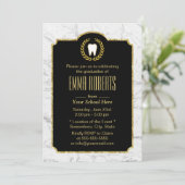 歯科医学校卒業大理石モダン歯科医 招待状 (スタンド正面)