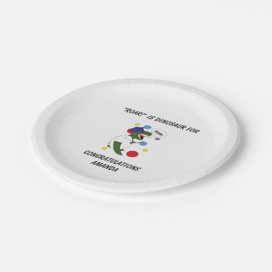 歯科医学校卒業恐竜おもしろい ペーパープレート (アングル)