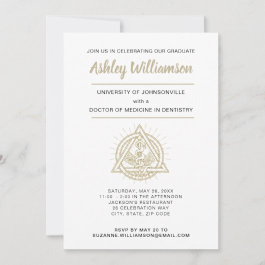 歯科医学部卒業のお知らせ 案内状 (正面)