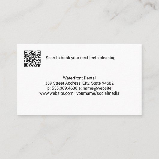 歯科医師による患者歯検査 名刺 (裏面)