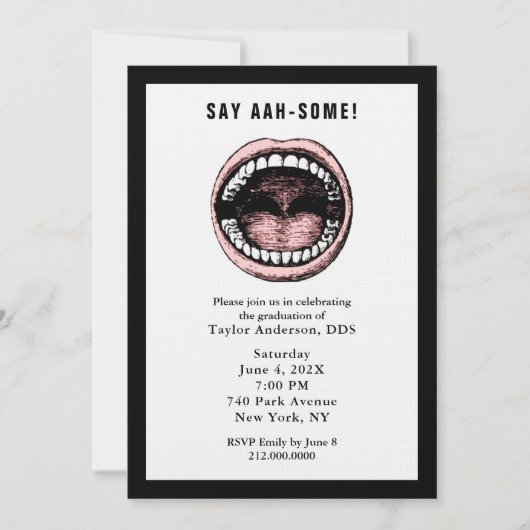 歯科医師学校卒業会 招待状 (正面)