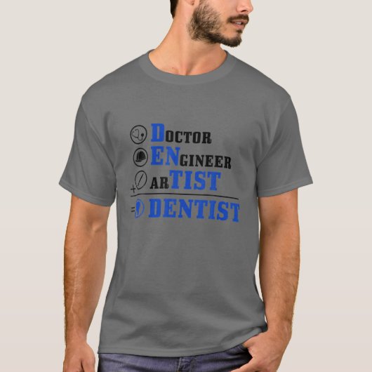 歯科医師技師歯科医学生テエ Tシャツ (正面)