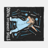 歯科医師補助贈与女性歯科衛生士 フリースブランケット (正面(横))