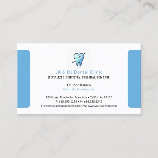 歯科医師 | 歯科予約カード 名刺 (正面)