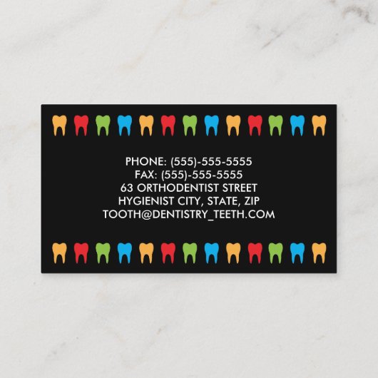 歯科医師、歯科用又はプロファイルカード 名刺 (裏面)