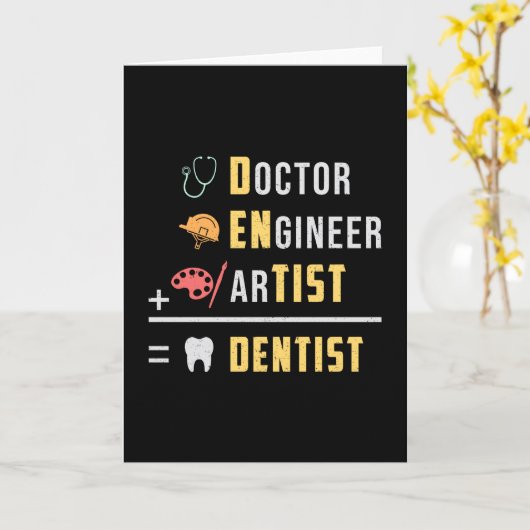 歯科医歯医者歯おもしろい贈答アイディア カード (黄色い花)