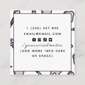 歯科医歯科かわいい歯のパターンSNS スクエア名刺 (裏面)