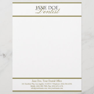 歯科医歯科レターヘッド金ゴールドマッチの名刺 レターヘッド