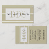 歯科医歯科医院ストライプDDSホワイトタン 名刺 (正面/裏面)