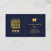 歯科医歯科歯のロゴネイビーブルーと金ゴールド 名刺 (裏面)