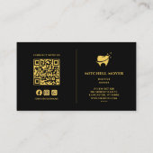 歯科医歯科歯ロゴブラック&金ゴールド 名刺 (裏面)