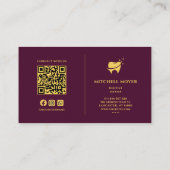 歯科医歯科歯ロゴブルゴーニュ&金ゴールド 名刺 (裏面)