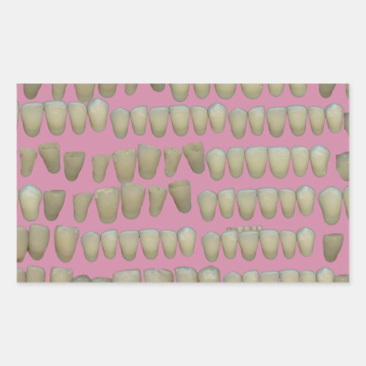 歯科医歯科歯列矯正腐敗歯口 長方形シール (正面)